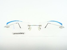 Randlose Brille leicht Damenfassung mit Glitzer silber blau ausgefallen Gr. M