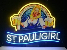 St Pauli Girl Bier Neon Sign Bar Wand Dekor Leuchtreklame Nachtlicht 17"x14"