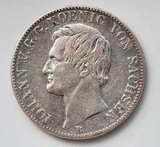 1 Taler Ausbeutevereinstaler  1861 B Sachsen Johann I  Kahnt#465