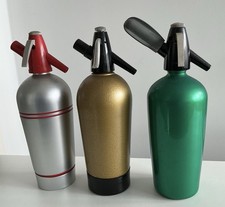 Siphon Sodaflasche, 60er 70er Jahre, 3er Set