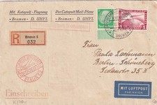 1934 KATAPULT CATAPULT  D. BREMEN SEEPOST  R-BRF 1 RM CHICAGOFAHRT  - BERLIN