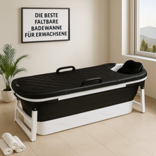 Faltbare Badewanne Erwachsene Kinder Schwarz 138cm Länge Klappbadewanne von CRS