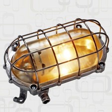 Bunkerlampe Fabrik- Schiffs- Industrie- Design Gitter- Leuchte Ex alt antik EOW 