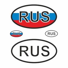 Länderkennzeichen Aufkleber Flagge 4 Stck Caravan Auto Kfz Camper : Russland