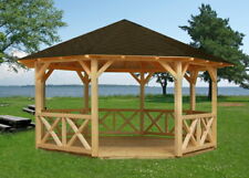 Gartenpavillon Holzpavillon Holz BETTY 465x465 cm 8-Eck Pavillon Gartenhaus