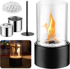 Bio Ethanol Tischkamin Tischfeuer Glaskamin Indoor & Outdoor Deko mit Dekosteine