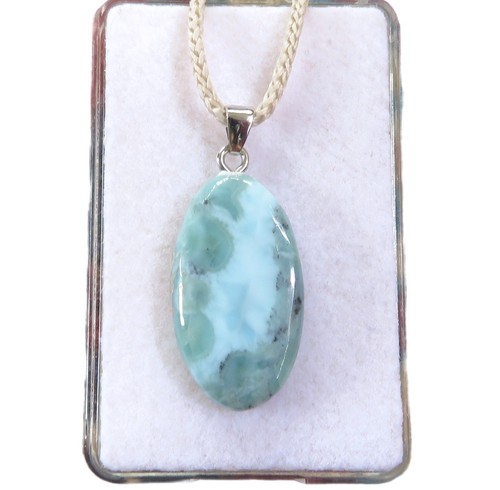Larimar anhänger 26x14 mm - larimar, 26x14,7