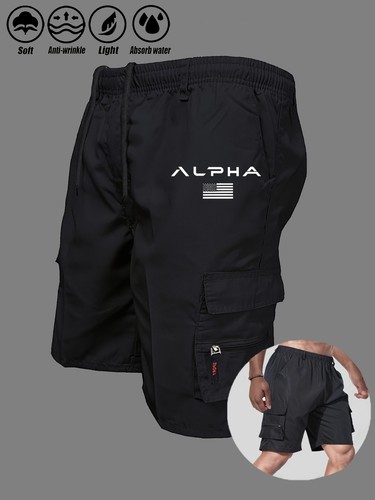 Alpha print cargo shorts für - shorts,