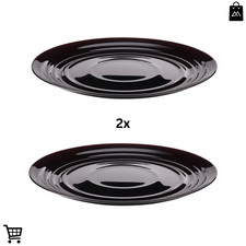 IKEA NÄTBARB schwarz Speiseteller 24 cm rund glänzend Geschirr Küchengeschirr