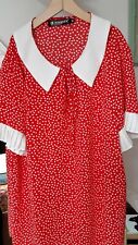 Damen Bluse rot weisse Punkte Gr. M Bubikragen vintage Volant Rockabilly 
