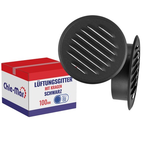 Rundes lüftungsgitter schwarz - rundes,