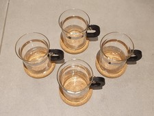 4 Bodum Chambord Teegläser Tassen Kaffee Glas Untersetzer, vintage 80er Design