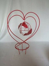 Metall Gartenstecker Herz groß Herzen mit Herz-Kugel zum Einhängen