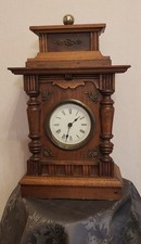 Kaminuhr Holz antik Wecker mit