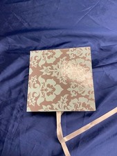 Geschenkverpackung Box quadratisch aus Pappe grau blau 15x15x4 cm mit Deckel