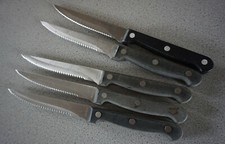 RS1221-265:  5x Messer Steakmesser verschieden Rostfrei mit Holzgriffe