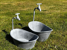 Zinkwanne Blumentopf Kräutergarten Pflanzgefäß Wanne Metallwanne Vintage   1-Set