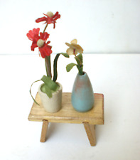 2 Blumentöpfchen mit Blumen fürs Puppenhaus, 50er Jahre #3