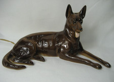 Alte Schäferhund Porzellan Rauchverzehrer Figur