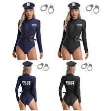 DE Frauen Set Polizistin Polizei Kostüm Verkleidung Outfits Sexy Hut Fasching