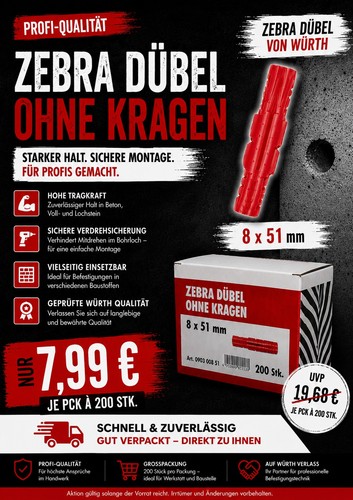 Würth 200x dübel 8x51 - 200x,