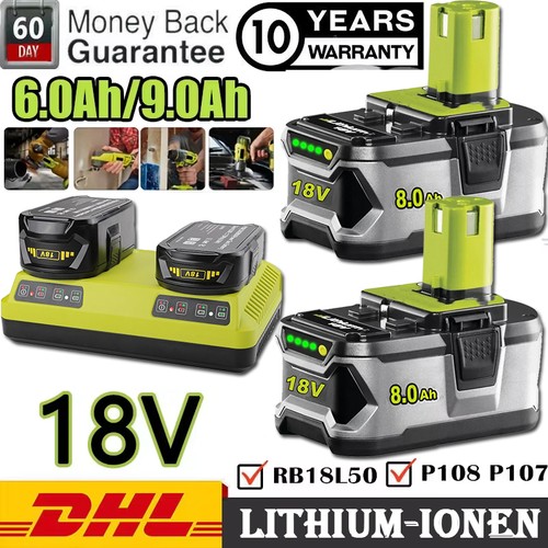 18v 0ah akku für ryobi - 2x,