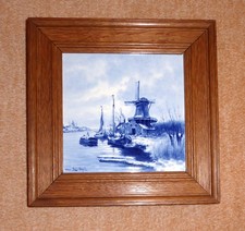 !!!! ROYAL DELFT DE PORCELEYNE FLES SCHÖNES ALTES KACHELBILD KERAMIK !!!!