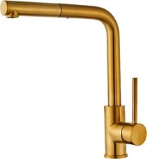 WELLTIME Küchenarmatur Zen Auszugsbrause Messingfarben Gold gebürstet