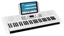 Digital 61-Tasten Keyboard E-Piano 300 Sounds & Rhythmen Recording LED Weiss