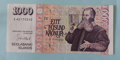 Banknoten island 1000 kroner - banknoten,