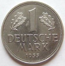Münze Bundesrepublik Deutschland 1 Deutsche Mark 1955 G in fast Stempelglanz