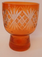 orange DDR Glasvase VEB Harz