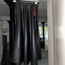 Damen Kunstlederrock Maxirock