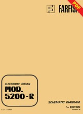 Farfisa Mod. 5200-R Elektronisches Orgel Service Handbuch mit elektronischem Schaltplan