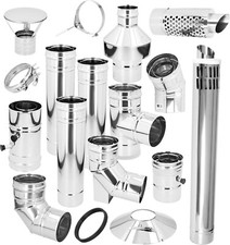 Schornstein konzentrisch Ø 80/125 mm Einzelbauteile Zubehör Brennwert Edelstahl 