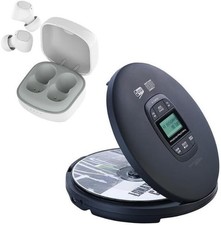 NEU Tragbarer CD Player In Ear Stereo Headset LCD für Musik Abspielen Radio HiFi