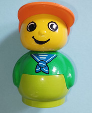 Lego Duplo Primo Figur Mann grün Halstuch blau