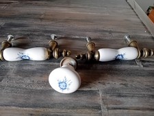 Möbelgriffe  Porzellan Messing Möbelknauf 