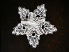 Spitzendeckchen Platzdeckchen Ø 22 cm wollweiß