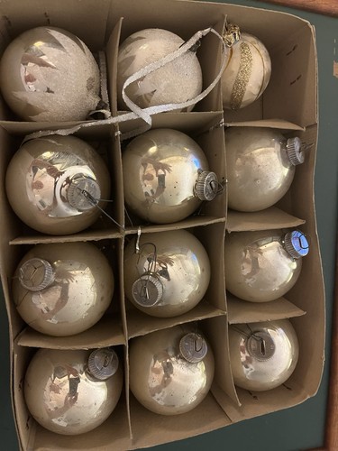 12x weihnachtskugeln silber - 12x,