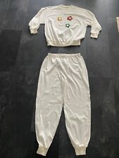 Rösch Damen Pyjama Schlafanzug Größe L,mit dekorativen Blumen,Farbe:Creme,Cotton