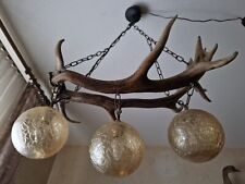 Geweihlampe Hirschgeweih Lüster Kronleuchter Deckenlampe Kugeln Jagdzimmer Lampe