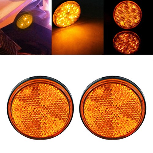 Motorrad rund gelb led - 2x,