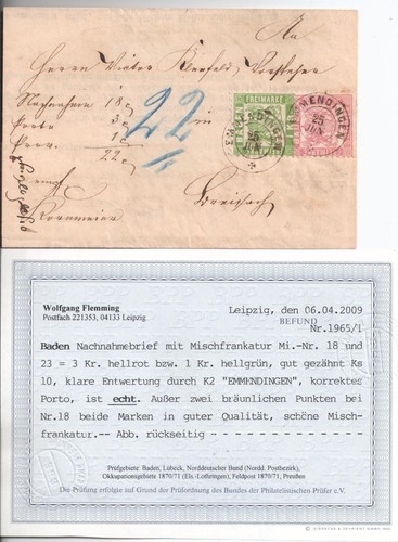Altdeutschland baden brief - -,