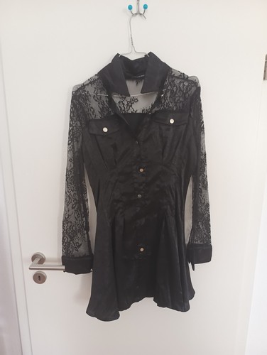 Schwarzes spitzen samtkleid - spitzen,