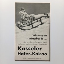 1931 Kasseler Hafer-Kakao Fabrik Hausen Schlitten Werbeanzeige Werbung Reklame