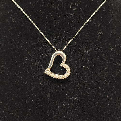 Diamant herz halskette 10k - diamant,