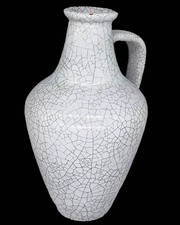 Karlsruher Majolika Vintage Keramikvase mit Craquelé-Glasur – Antiker Stil – 28,