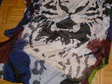 Schal m. Tiger - Motiv , ca. 194 x 107 cm.