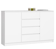 BDW - Kommode, 4 Schubladen 2 Türen, Wohnzimmer, Schlafzimmer, K160, 160x40x99cm